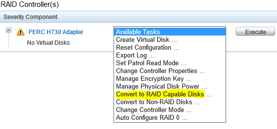 Convert to RAID capable disks
