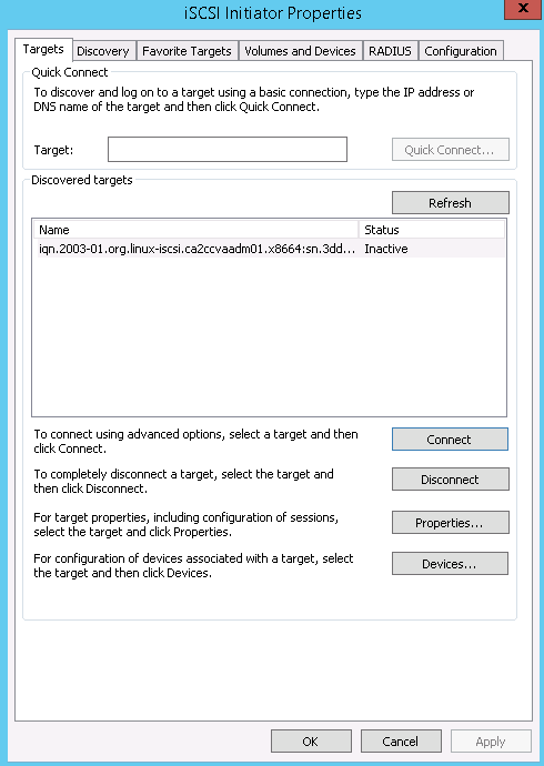 Windows iSCSI initiator