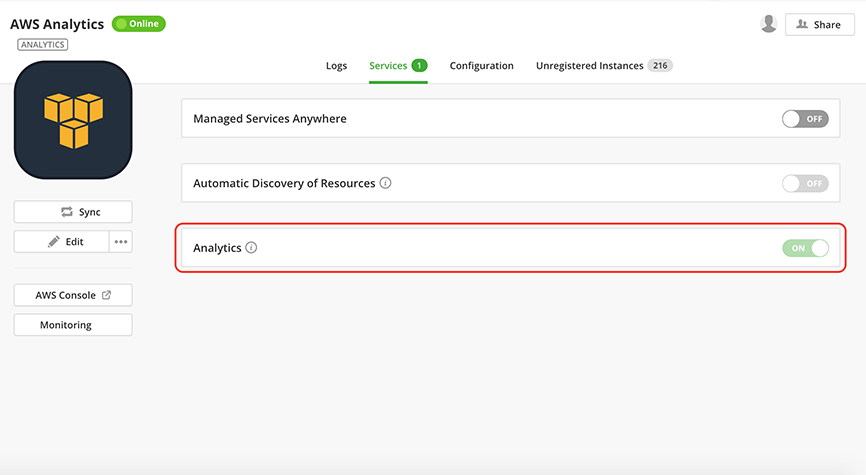 Analytics Toggle in Provider