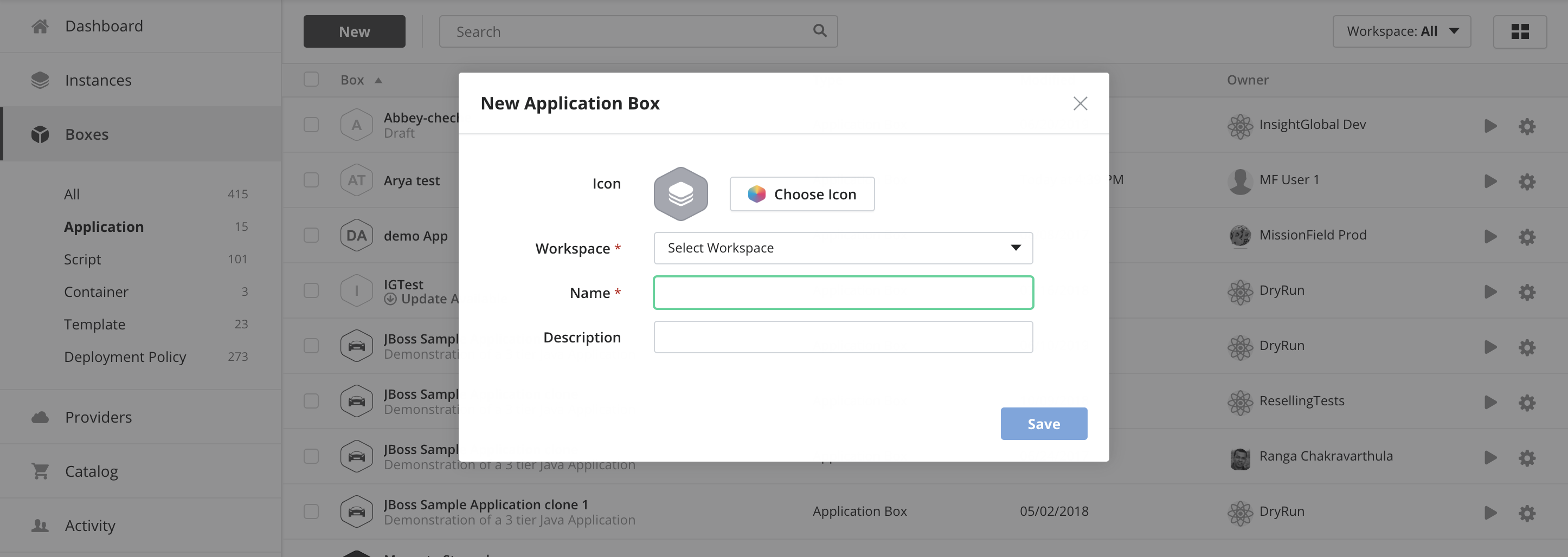 New Application Box data