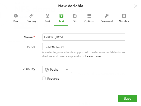 EXPORT_DIRECTORY variable