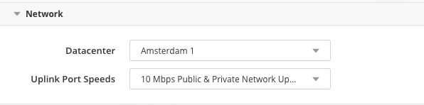 Network section of deployment policy