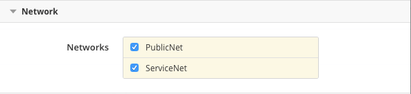 Network section of deployment policy