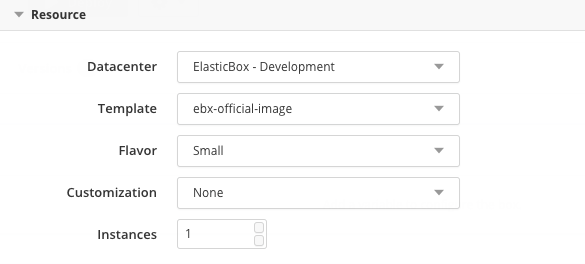 Resource section of deployment policy