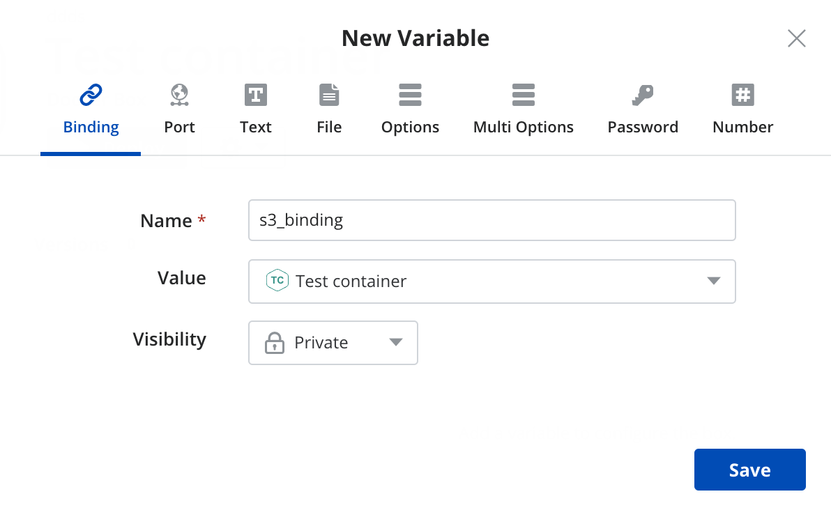 New Binding variable