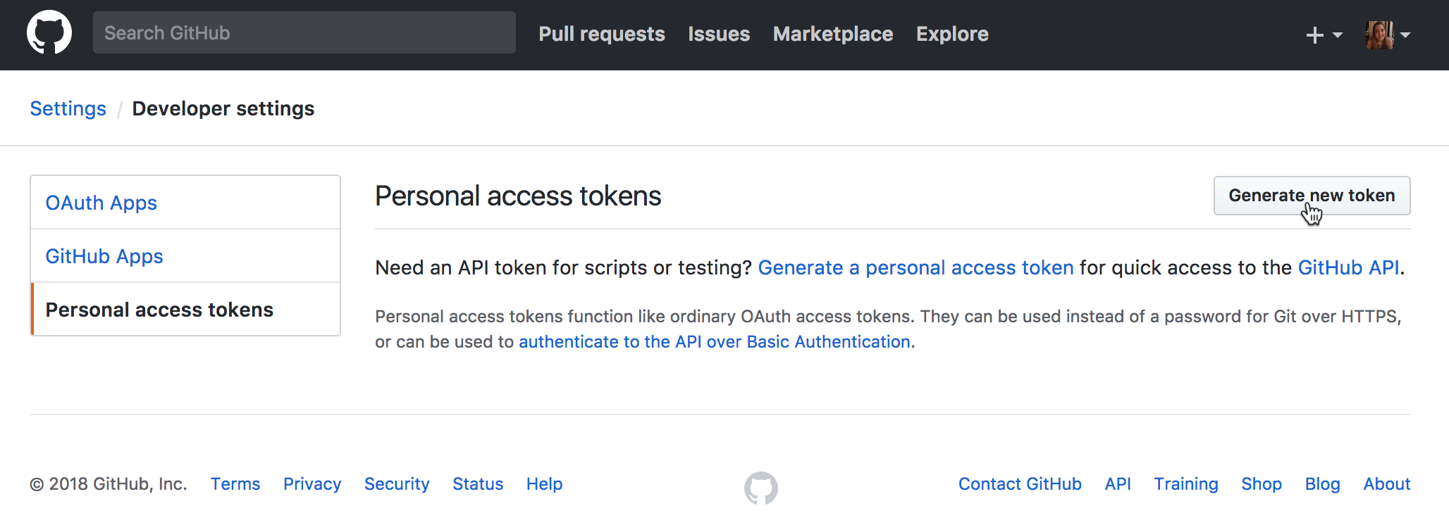 Github get token