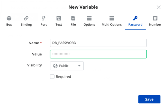 Adding Password type variable