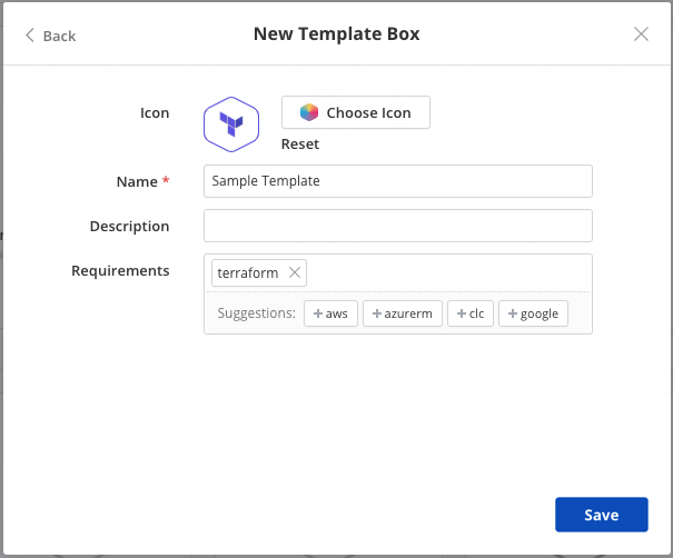 New Terraform template box