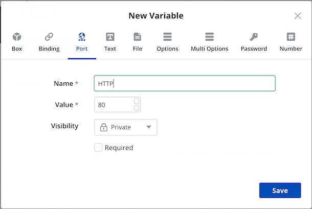 Add port variable