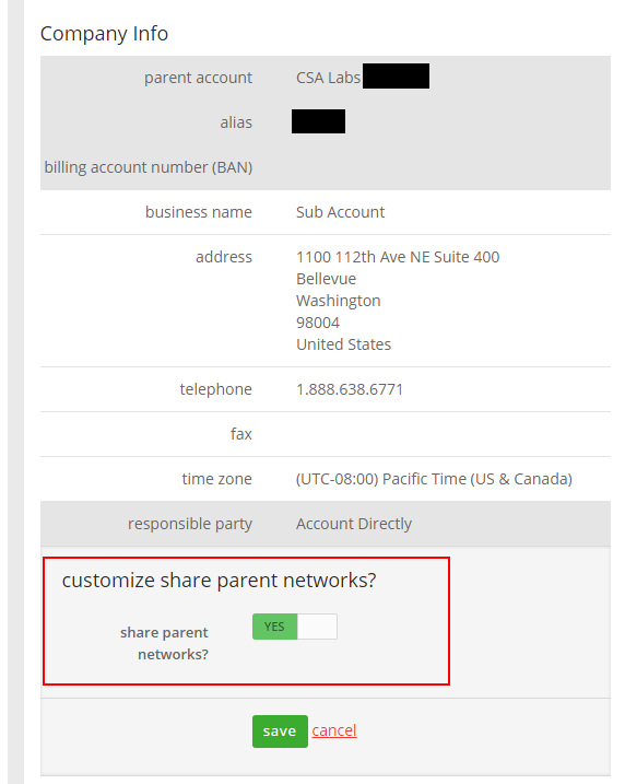 enable parent networks