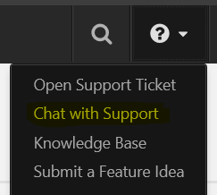 Chat with support