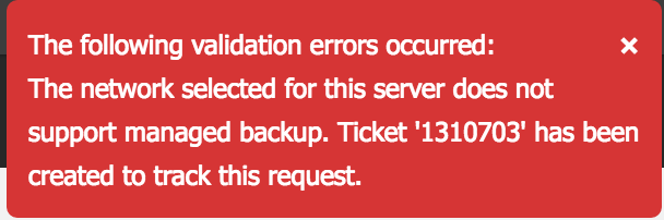 managed backup error